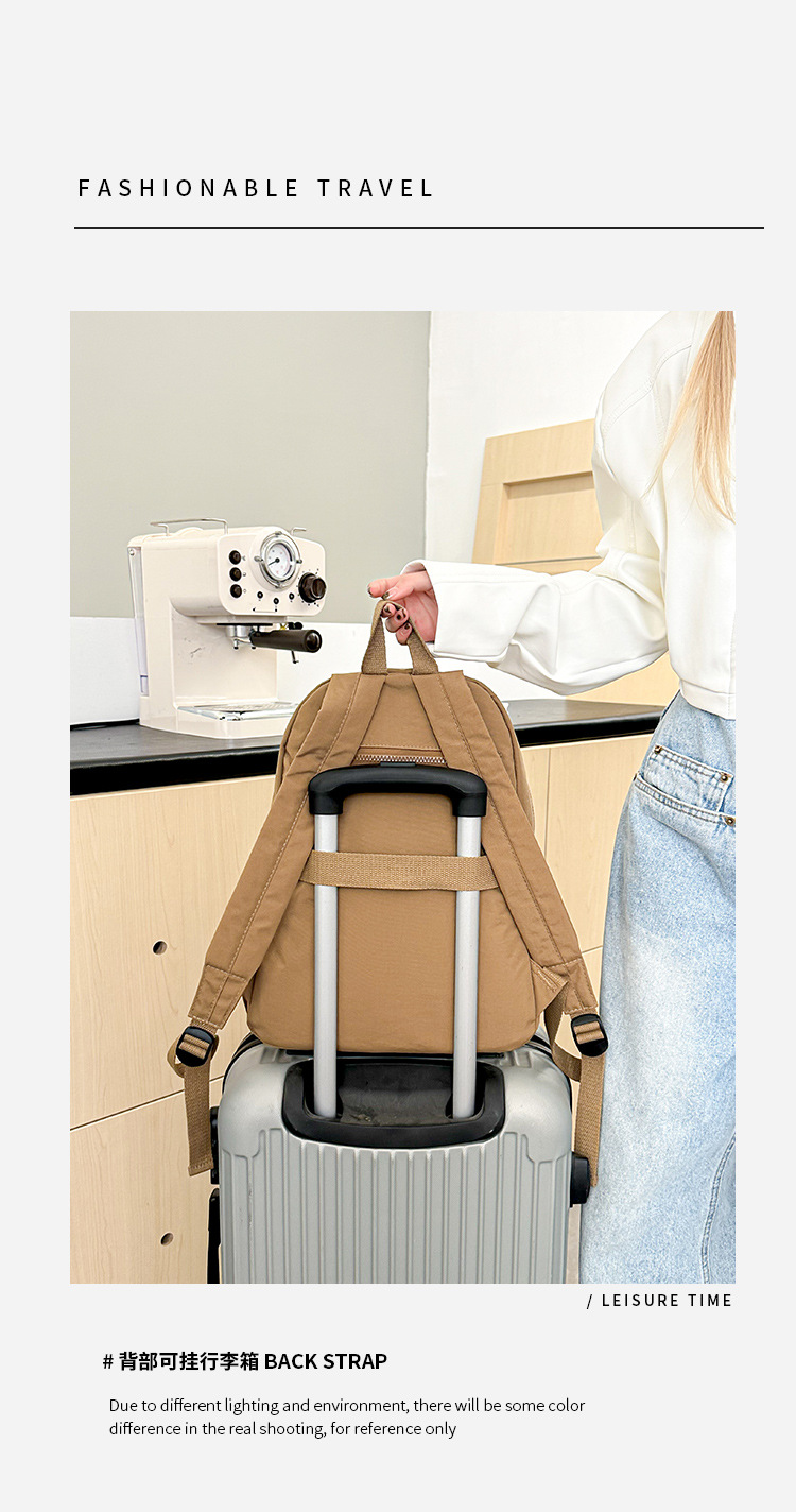 厂家百搭牛津布双肩包女2025新款大容量轻便旅行背包女批发详情8