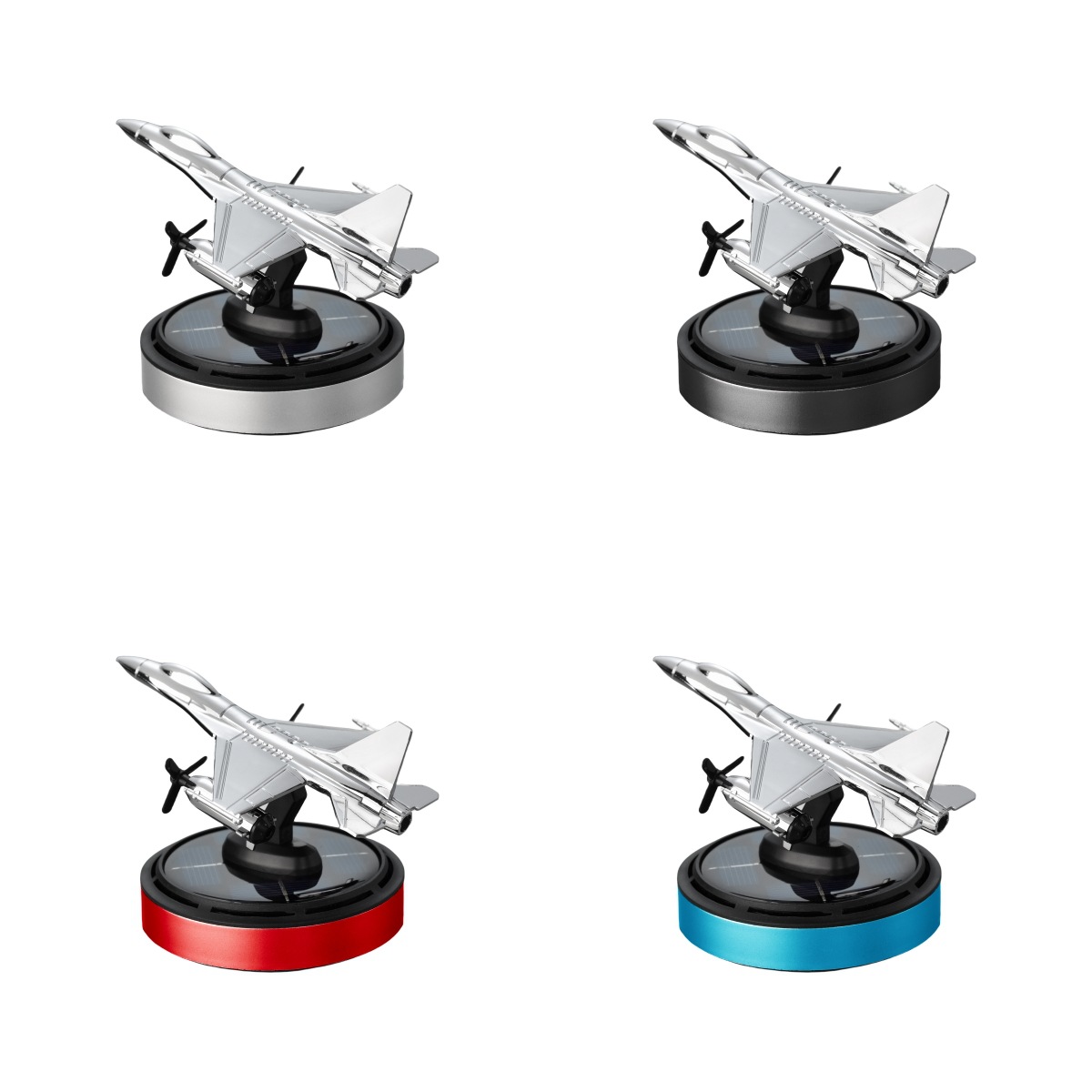 F16骁龙太阳能飞机车载香薰遇光旋转持久散香汽车用品摆件装饰厂详情1