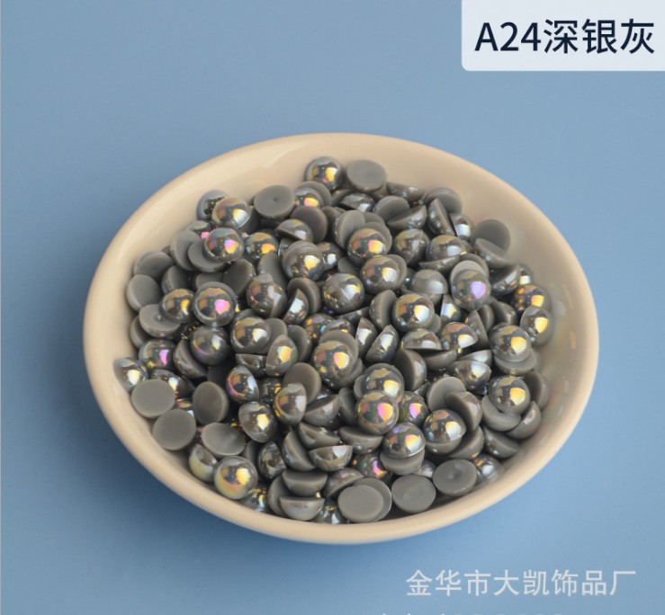 AB Water Lily, AB semi-circular pearl, mobile beauty, AB semi-circular pearl, diy nail art, pearl accessories, flat bottom pic 19