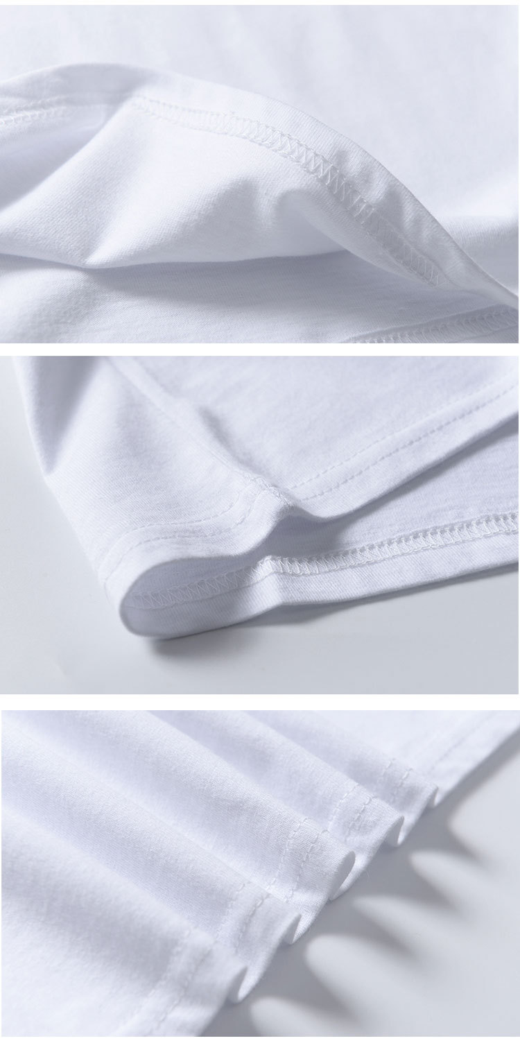 200g重磅短袖t恤纯色全棉男女日系简约宽松情侣潮牌来图定 制印字详情5