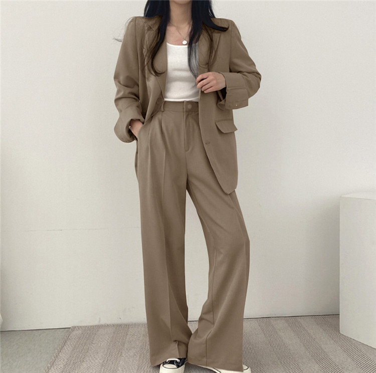 卡其色西装外套女2023新款春秋季韩版小西服套装女士休闲气质上衣详情26