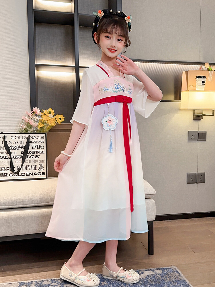 汉服女童春薄款中国风襦裙连衣裙古装超仙春季小女孩儿童唐装批发详情49