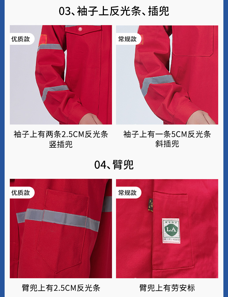 中海油全棉电焊工作服工装套装男春秋纯棉耐磨反光劳保工装印绣字详情9