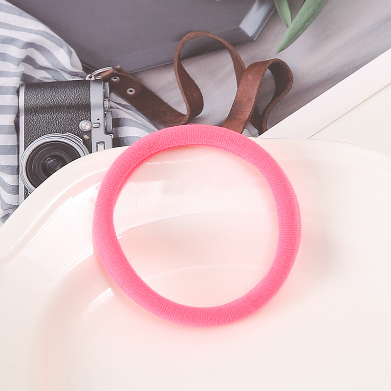 Wholesale of large colored towel loops, seamless adult rubber bands, high-elasticity ponytail tie, hair bands, headwear and hair ties pic 28
