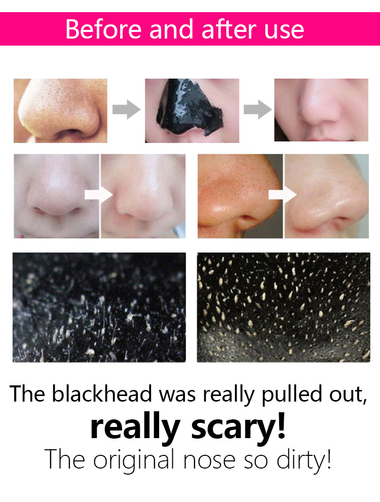 Cross-border export of bamboo charcoal peel-off nasal masks for blackhead removal and cleansing, 120g, exclusively for foreign trade wholesale pic 7