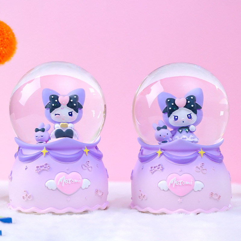 创意酷酷甜心水晶球发光音乐盒旋转八音盒卡通可爱儿童生日小礼品详情5