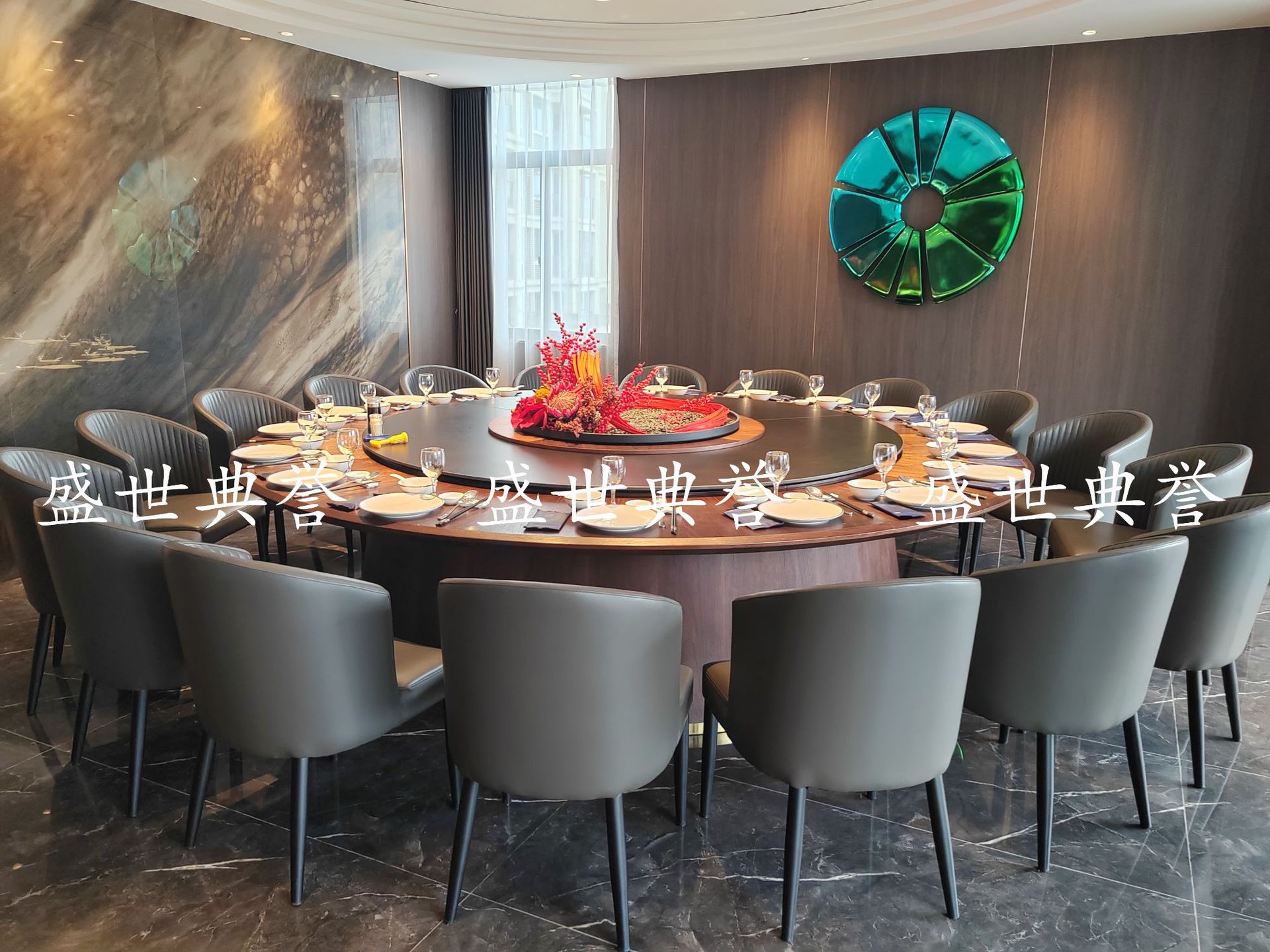 Foshan manufacturer wholesale light luxury dining tables and chairs, seafood Zizi electric tables and chairs, hotel private rooms, simple and modern soft-padded chairs pic 16