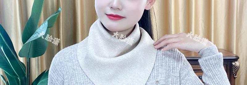 2023 New Style of Korean-style versatile cold-proof scarf for women to keep warm and protect the cervical vertebrae in autumn and winter. It is a knitted triangular scarf pic 15