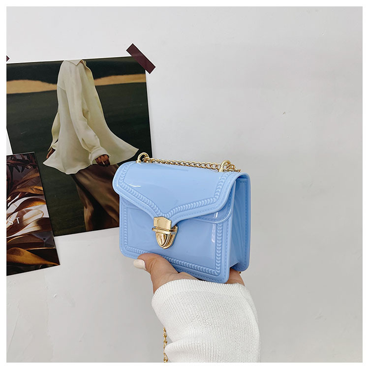 2021夏季新款PVC果冻包mini时尚花边小方包化妆包单肩斜挎ins女包详情57