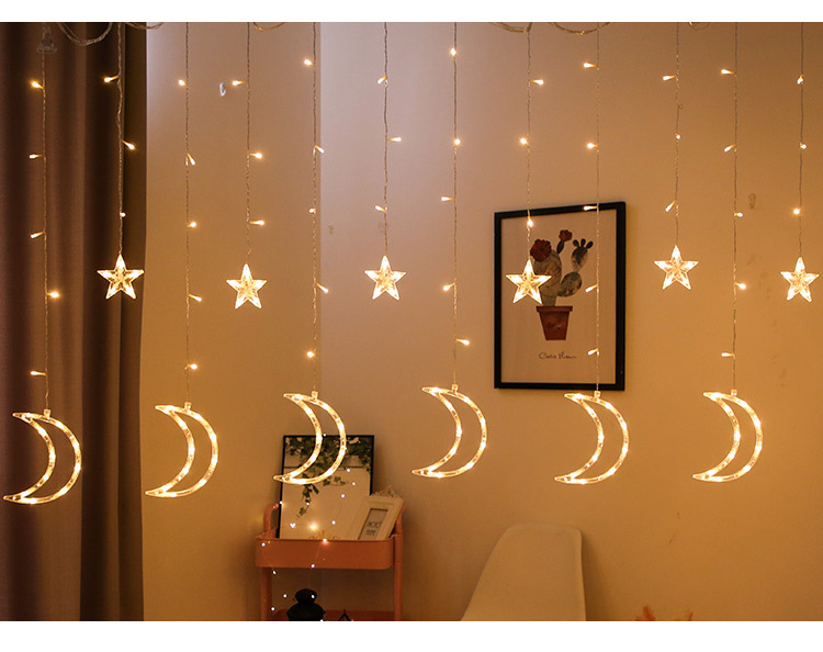 led灯串露营彩灯星星灯窗帘灯星月圣诞灯户外月亮详情5