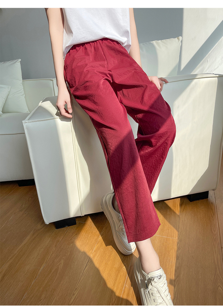 冰丝棉麻裤女春秋夏季薄款中年妈妈裤子2024新款九分萝卜裤休闲裤详情20
