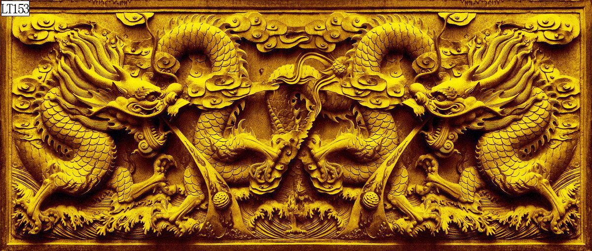 Fish tank aquarium decorative landscape background painting, pp material without glue, dragon background painting, two dragons playing with a pearl, dragon Roaming the world painting pic 43