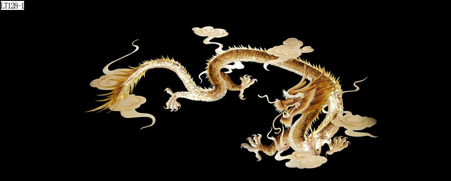 Fish tank aquarium decorative landscape background painting, pp material without glue, dragon background painting, two dragons playing with a pearl, dragon Roaming the world painting pic 27