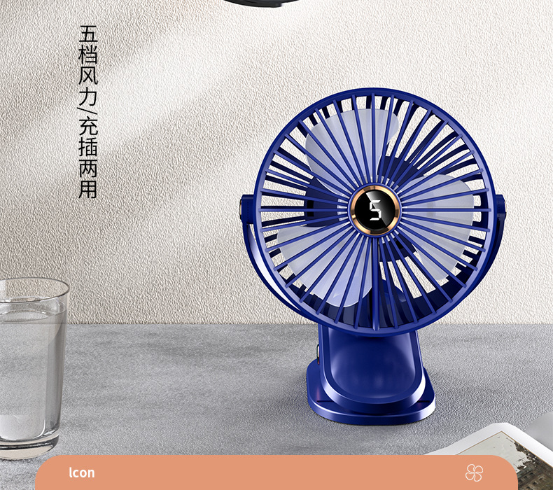 2024新款usb风扇充电款长续航桌面学生宿舍办公室夹子小风扇批发详情4