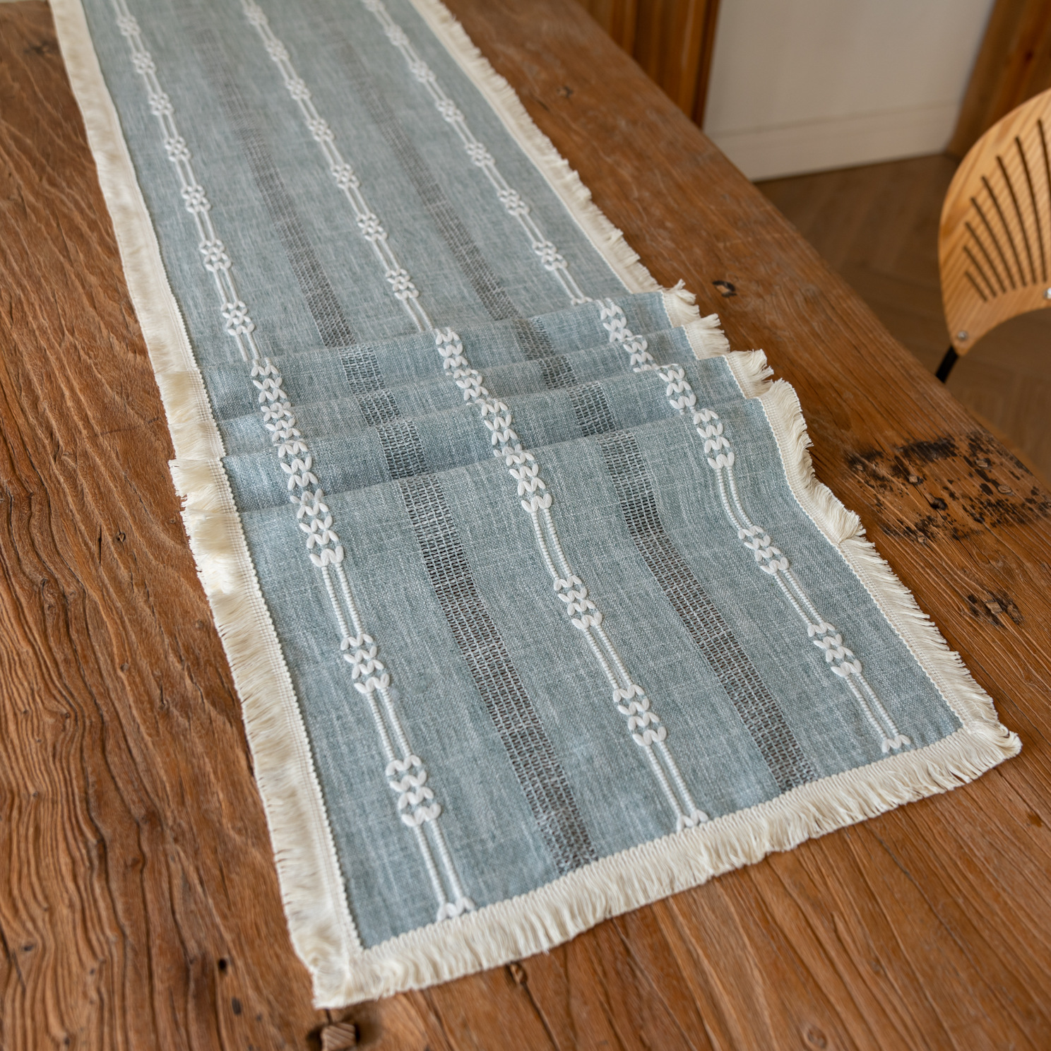 (Light Moon - tassel) American-style hollowed-out table flag woven home coffee table TV cabinet Hotel bed flag Yama pic 20