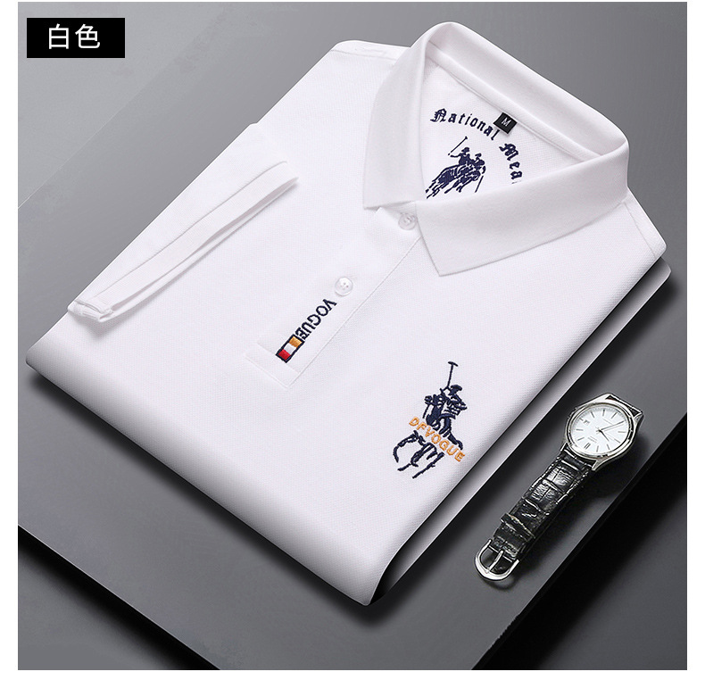 polo衫夏季潮牌商务时尚男装休闲男士t恤刺绣宽松百搭短袖t恤男详情11