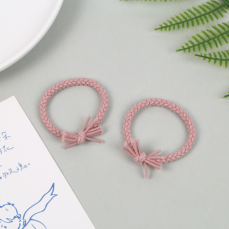 Korean hair tie for women, simple and fresh hair band, simple handcrafted braided leather band hair tie headwear, Korean version adult hair accessory pic 8