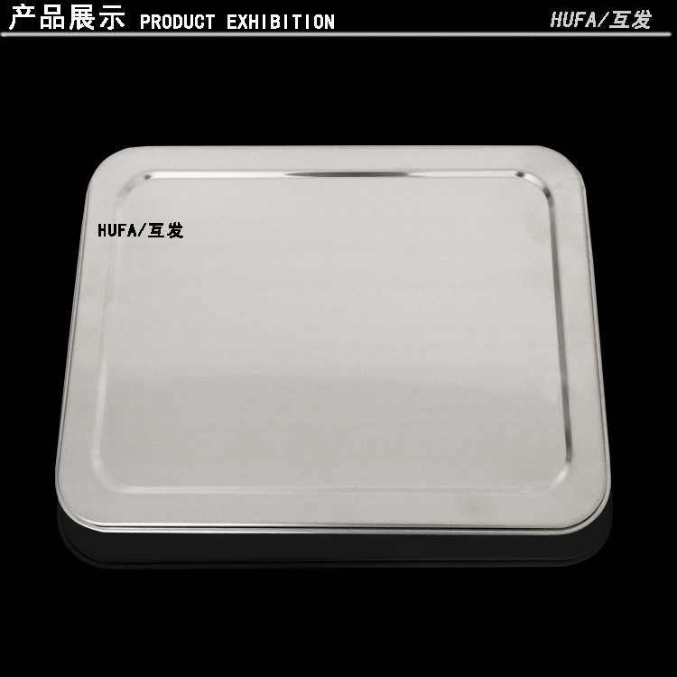 304 stainless steel fast food plate, square compartment lunch box with lid for the cafeteria, custom LOGO, thickened student plate pic 14