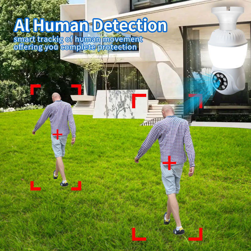 新款灯泡监控摄像头1080P手机高清运程无线夜视带灯灯泡摄像机详情8