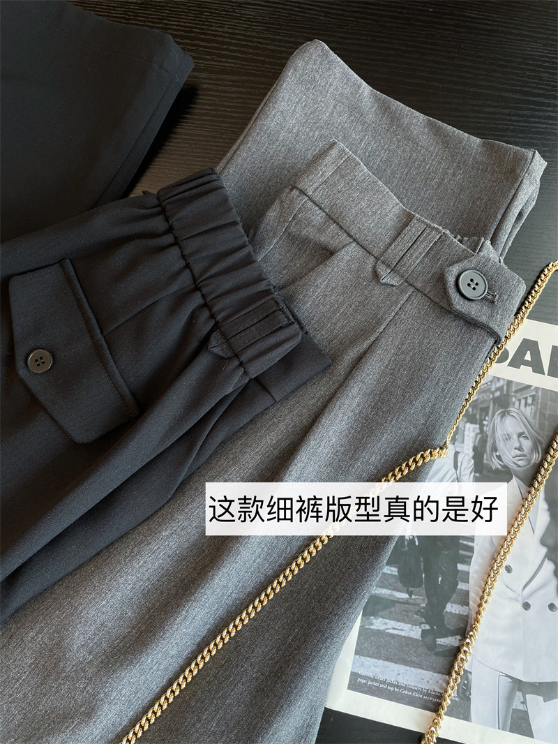 The self-retained w beauty Hidden meat creates a super model leg shape with a high waistline design, versatile and slimming suit pants and casual pants pic 2