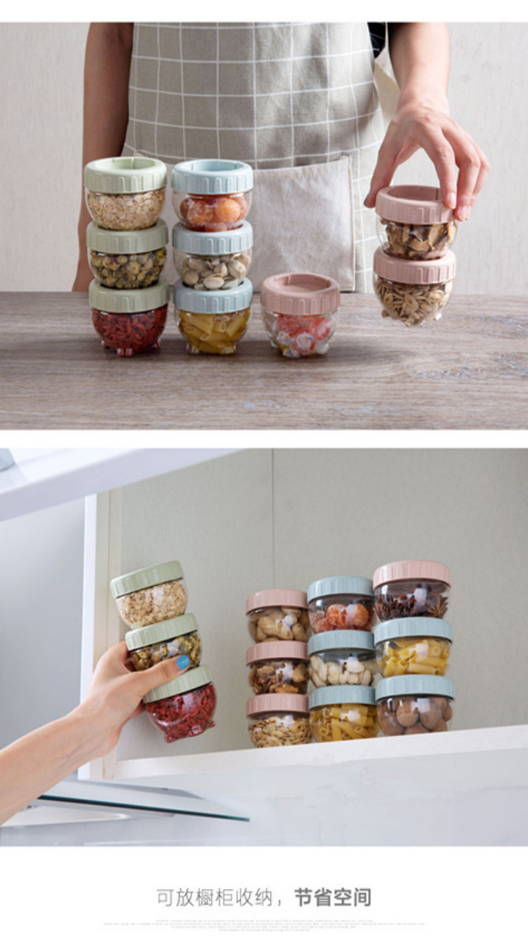 Portable 3-piece travel portable milk powder packaging, snack storage jar, plastic fresh-keeping sealed jar, food storage box pic 4