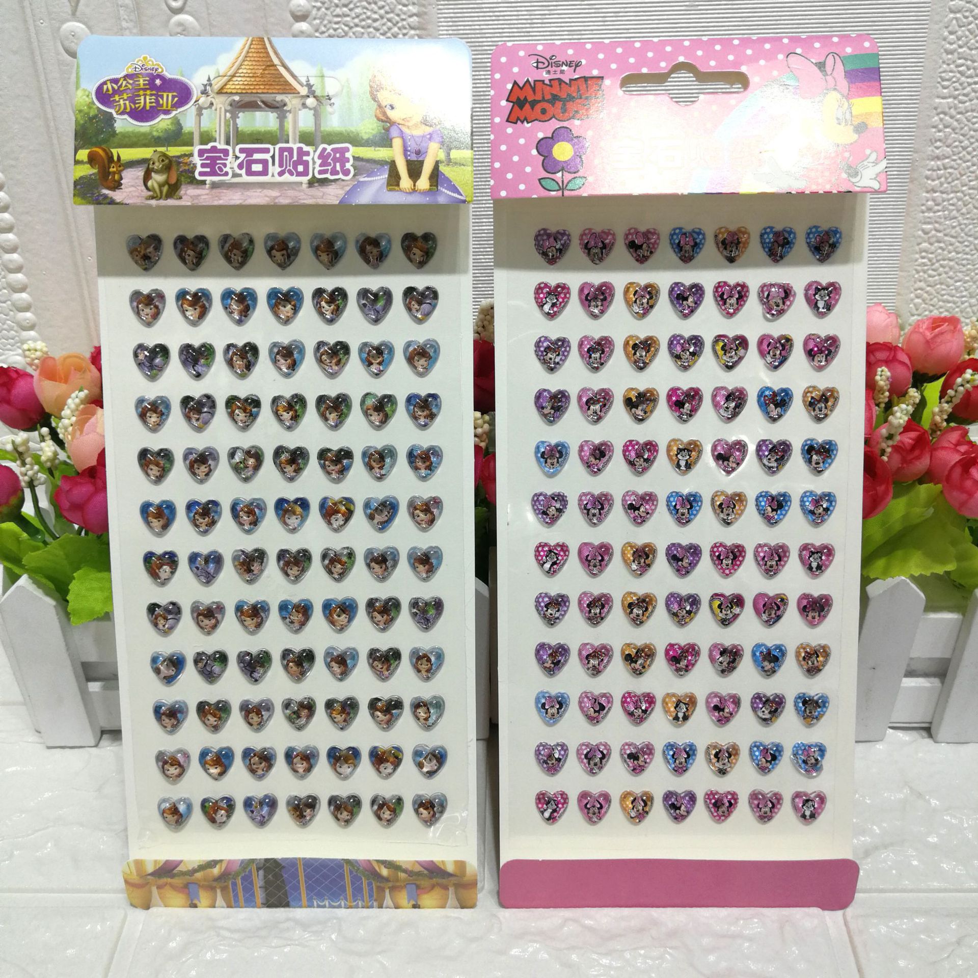 Officially authorized cartoon acrylic diamond and gemstone stickers, heart-shaped 10mm round diamond stickers, DIY mobile phone stickers pic 12