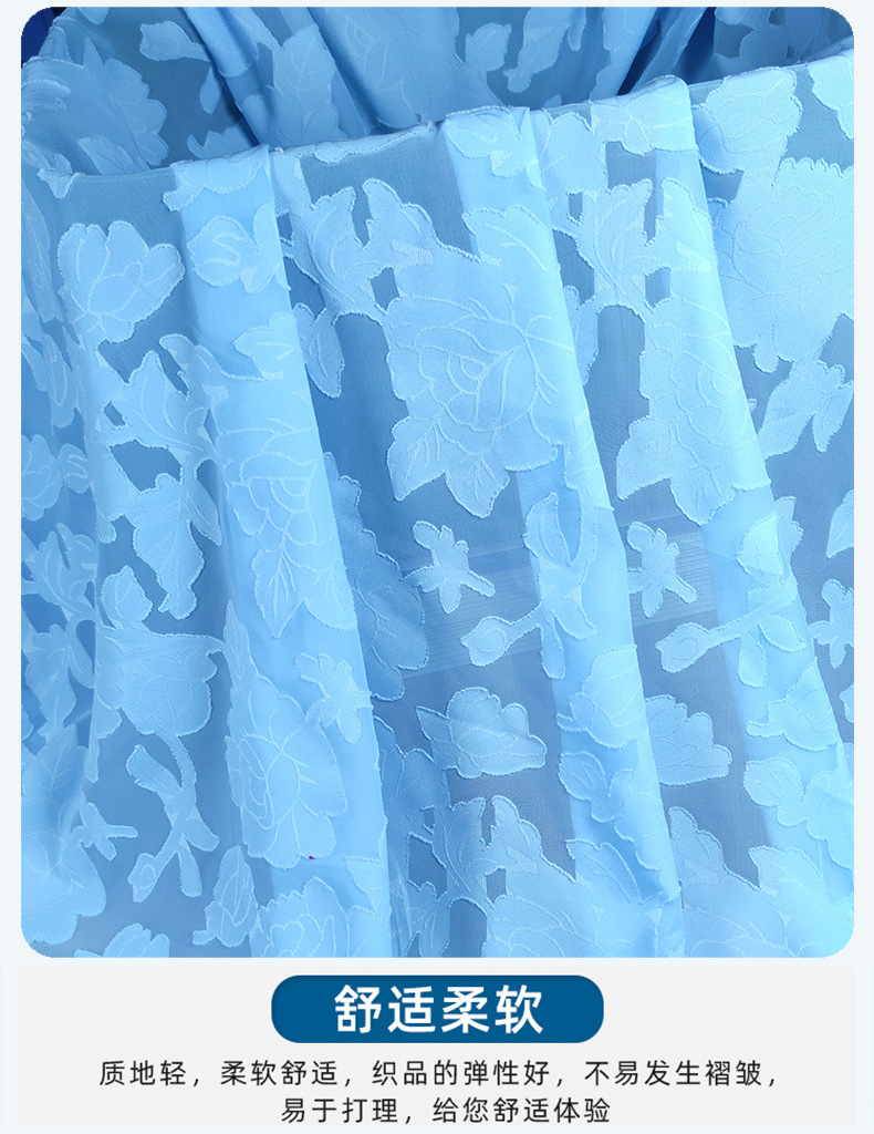 Peony flower chiffon cut fabric dress, Hanfu chiffon fabric dress, chiffon cut fabric pic 6