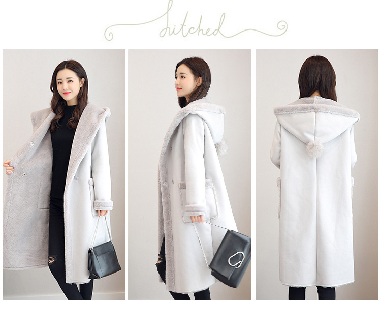 羊羔毛外套女中长款韩版冬季新款加绒加厚连帽鹿皮绒大衣详情10