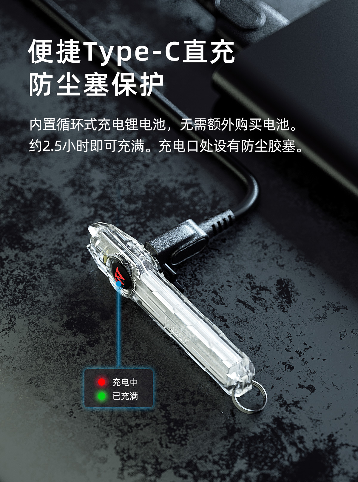 Wuben G1 multi-functional type c fast-charging outdoor keychain lamp Portable Camping mini flashlight pic 3