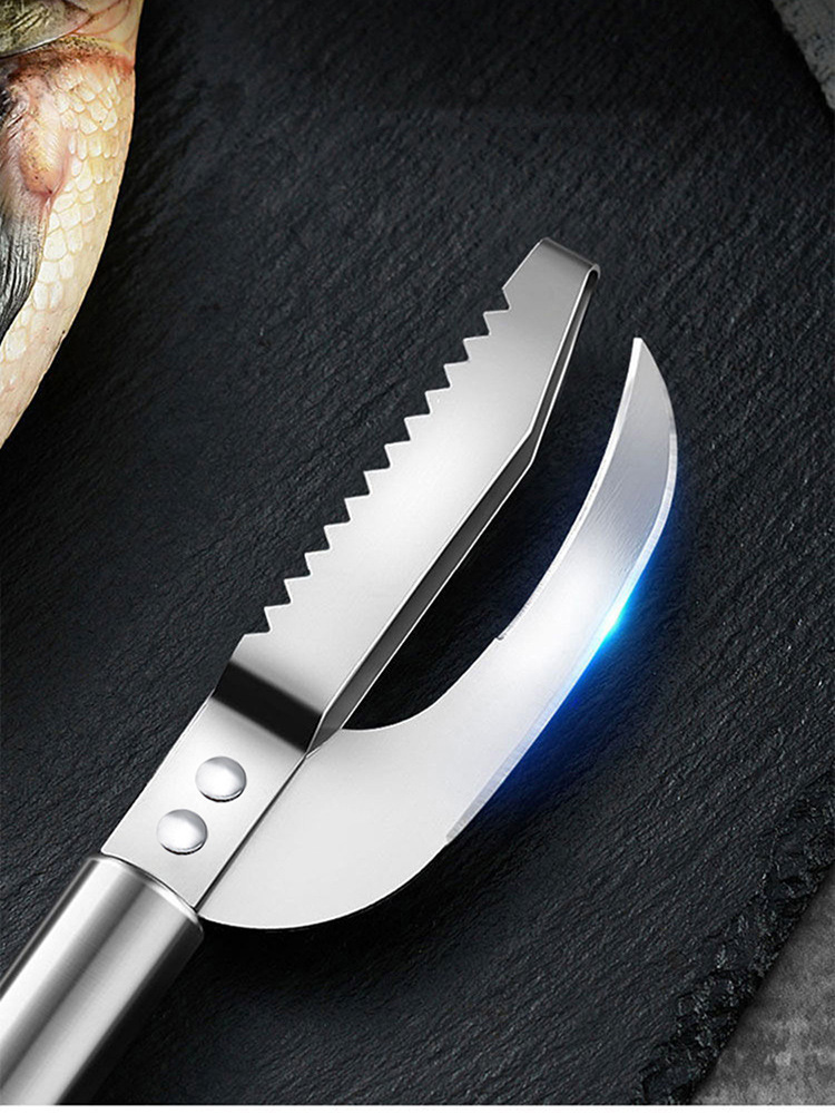 Stainless steel fish scale scraper, fish scale brush, fish scale scraper knife, fish scale removal tool, fish belly knife pic 5