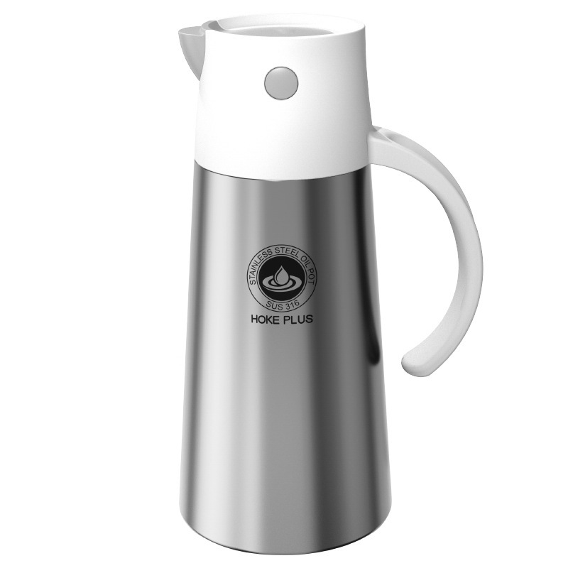 Stainless steel oil pot, kitchen leak-proof oil tank with lid, seasoning bottle, vinegar bottle, oil bottle pic 1