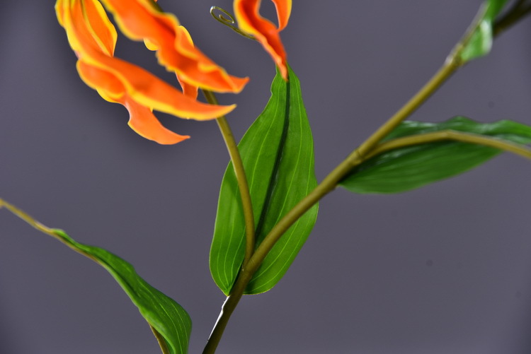 Lanjin artificial Plant Long Branch 3-head Jialan Flame Lily, high-end artificial flower, artificial flower, artificial flame lily, strange lily, home decoration pic 39