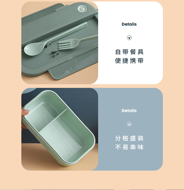 ins相机盖创意分格密封饭盒 上班族便携可微波午餐盒不串味便当盒详情21