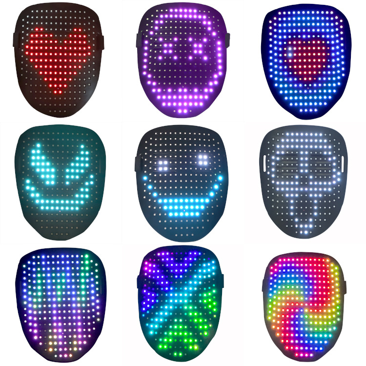 2023 New Halloween LED mask gesture light Mask Face-changing sensor Party performance atmosphere props pic 1