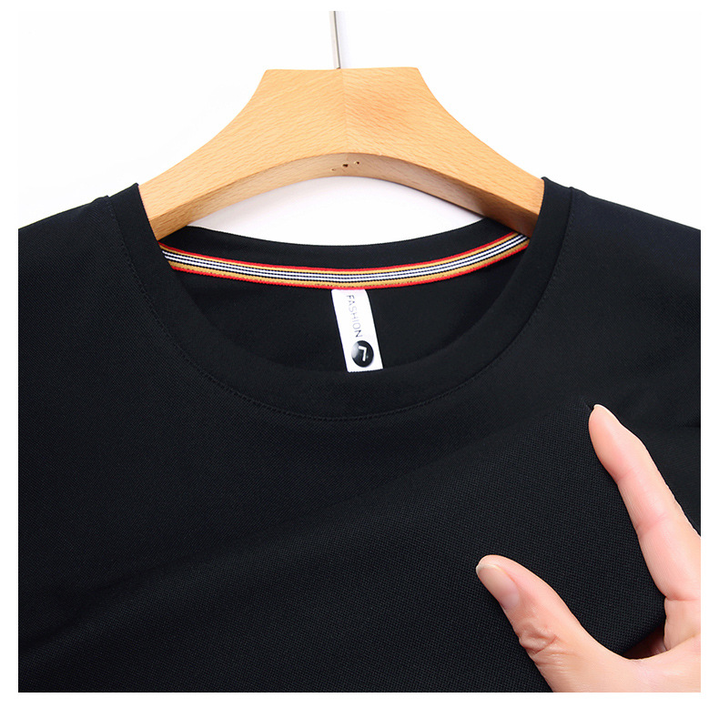 Short-sleeved T-shirt for men's fashion brand base layer, 2024 summer new round neck solid color half-sleeved T-shirt, quick-drying ice silk pic 40