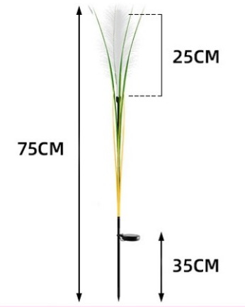 Cross-border outdoor solar optical fiber reed ground insertion simulation reed landscape courtyard decorative lights and reed lighting lights pic 1