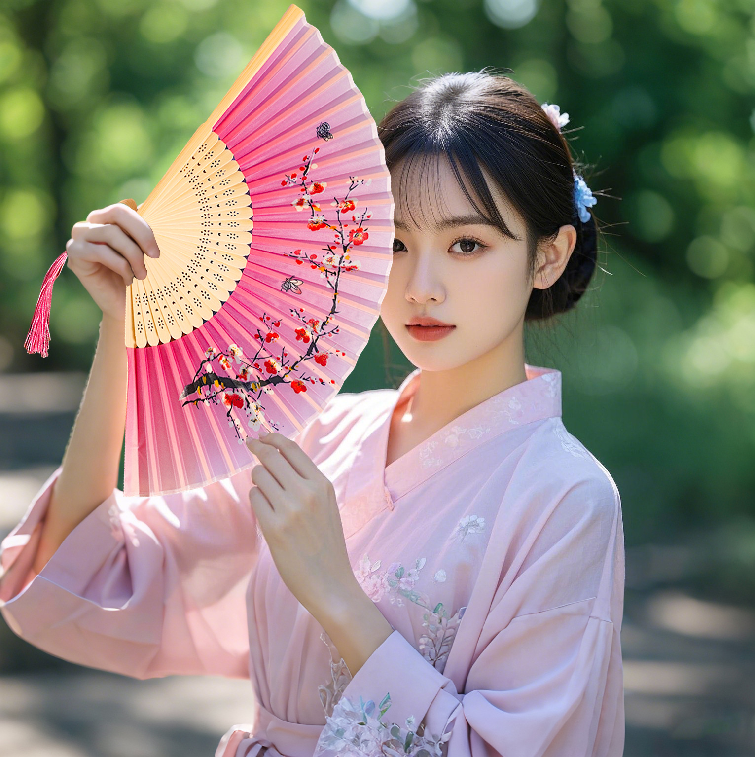 刺绣团扇古风跳舞扇子中国风汉服旗袍双面苏州绣儿童舞蹈圆扇专用详情3