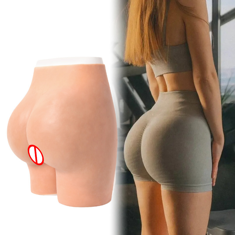 0.8-2.6增厚丰臀丰胯神器伪娘变装假阴裤开档四角裤假屁股硅胶臀详情5