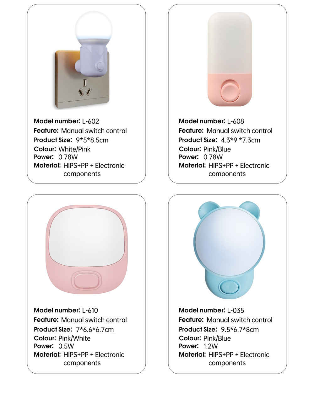 LED night lights, bedroom sleep lights, bedside lights, led ambient lights for breastfeeding and getting up at night, decorative lighting, sleep companion lights, lights for export pic 9