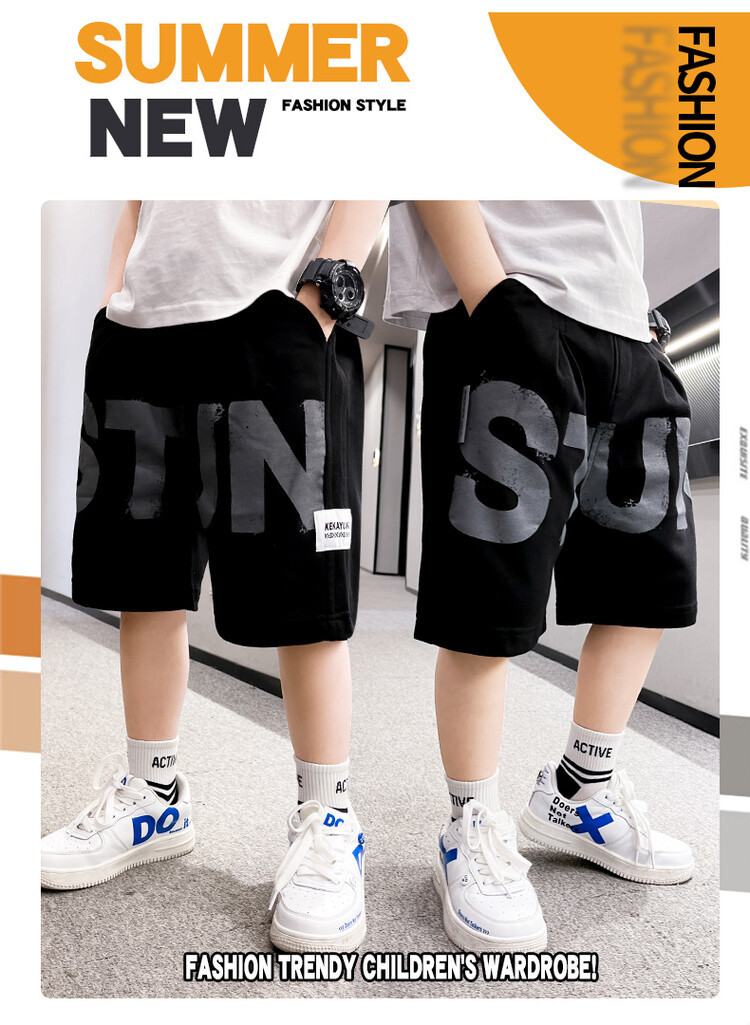 The 2022 new summer loose and stylish cotton capri shorts for boys are a trend of casual summer pants for middle-aged children pic 51