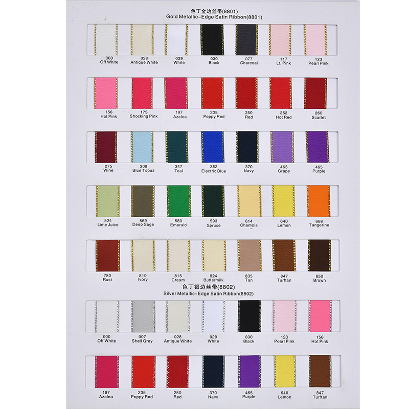 En stock doble lado de oro borde de plata cinta de poliéster cinta de festival caja de regalo de moda decoración de ropa cinta de embalaje de flores pic 5