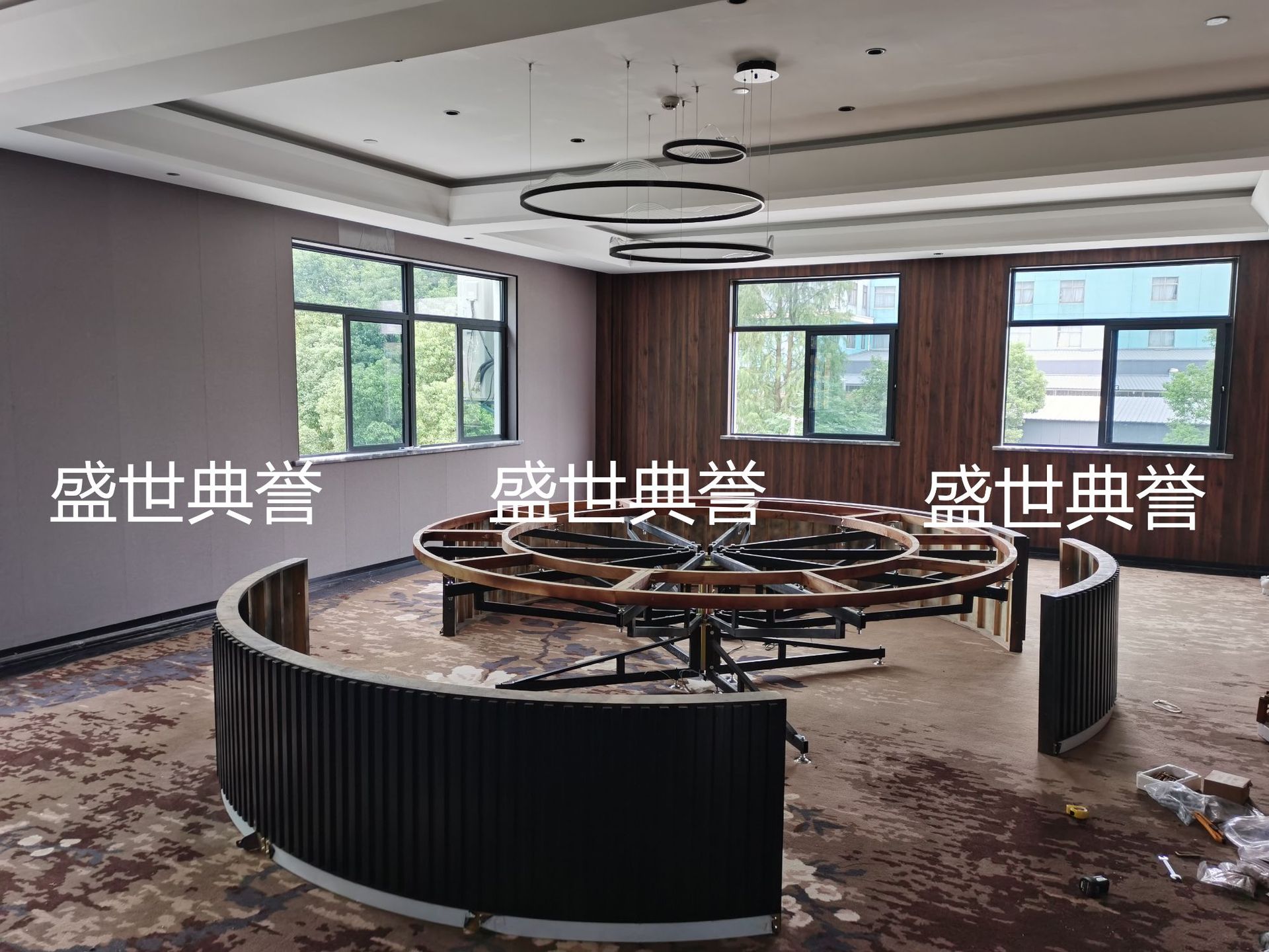 Electric round table, seafood restaurant, private room, marble electric table, high-end club, 20-person table at Shaoyang International Hotel pic 1