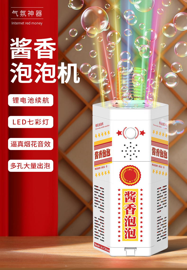 2024年新品龙年烟花泡泡机12孔全自动吹泡泡新年气氛儿童玩具礼物详情2