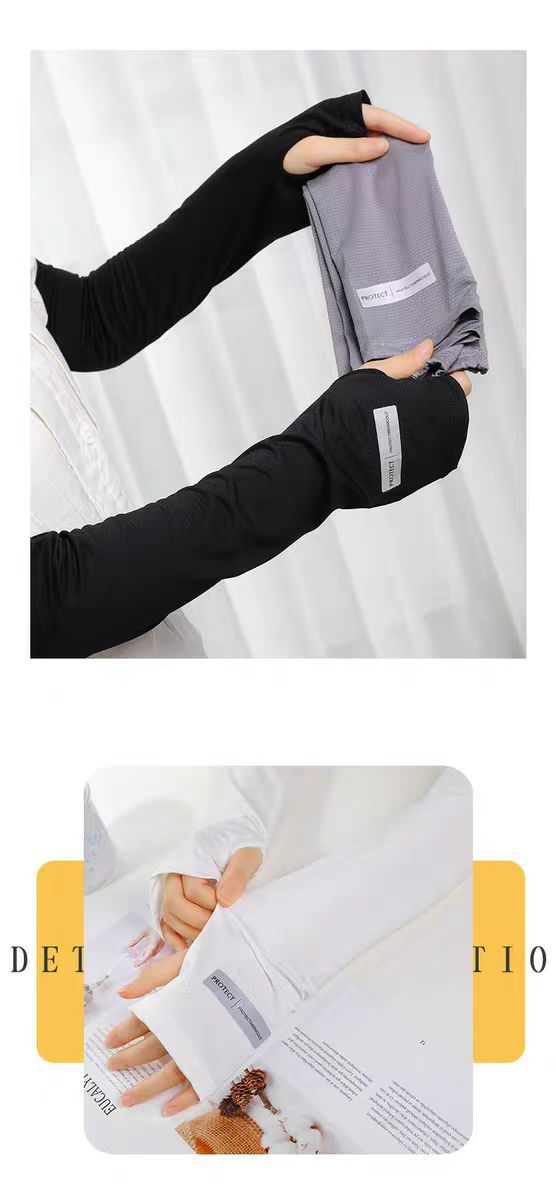 防晒袖套男款防紫外线神器冰丝凉感宽松大码女士2024新款夏季冰袖详情11