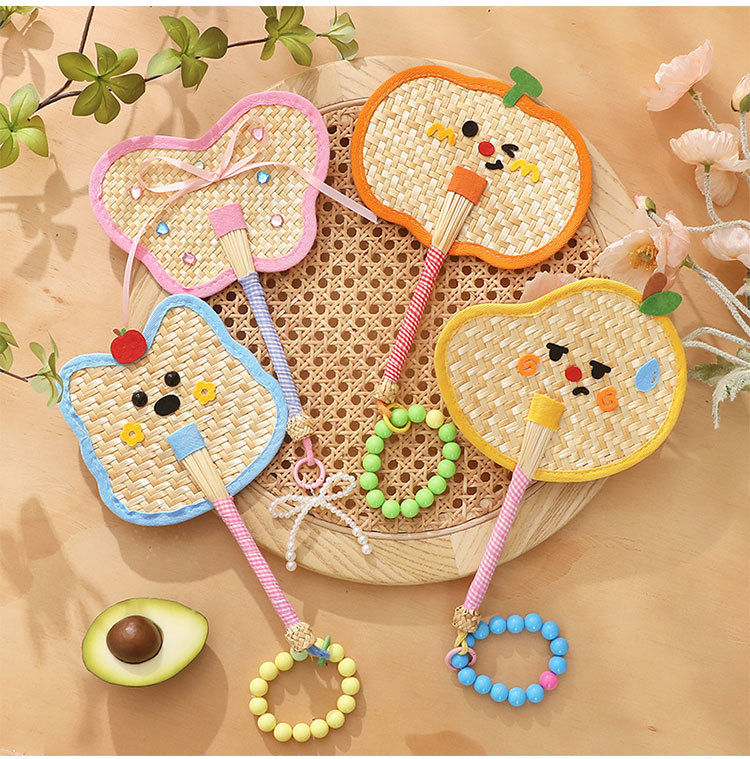 彩色蒲扇便携老式扇子夏天纯手工编织芭蕉扇拍照道具包包装饰挂件详情13