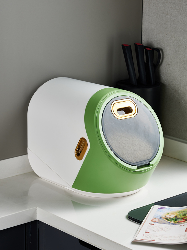 Rice bucket, household insect-proof and moisture-proof sealed rice storage jar, rice box, kitchen 橱柜式 collapsible type for storing grains and cereals pic 5