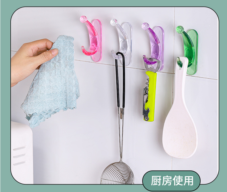 源头厂家新款月亮挂钩多用途门后挂钩粘钩无痕贴免打孔月亮粘钩批详情8