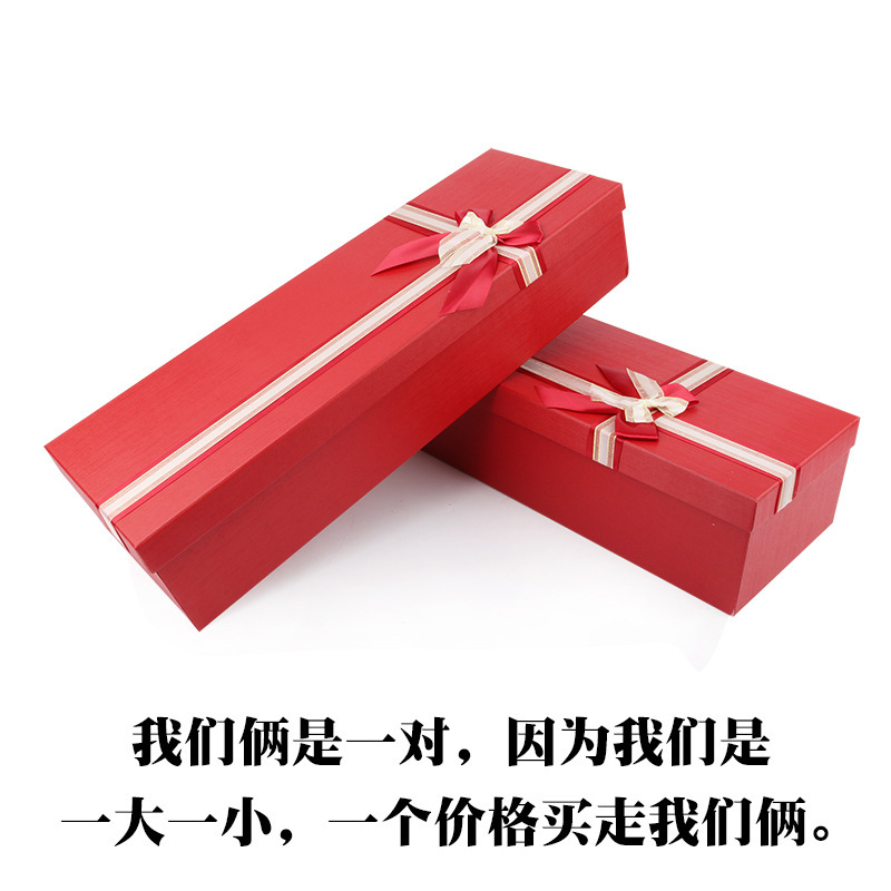 High-end rectangular classic cross-bow ribbon flower gift box set, a consumables manufacturer for flower shops pic 3