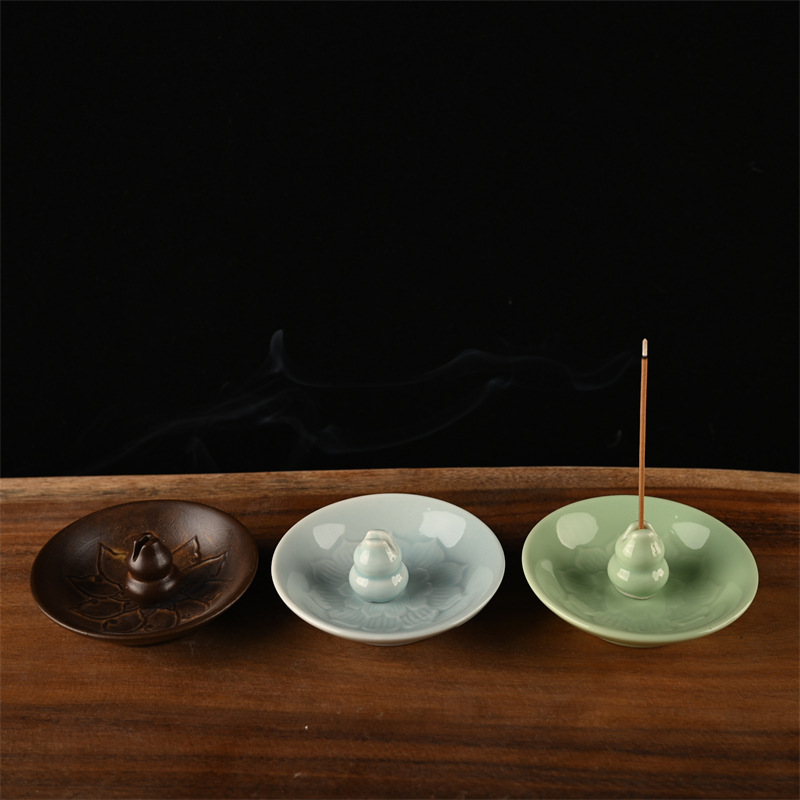 Portable incense stick, celadon incense stick, ceramic incense burner, household indoor agarwood and sandalwood incense burner, simple incense stand pic 7