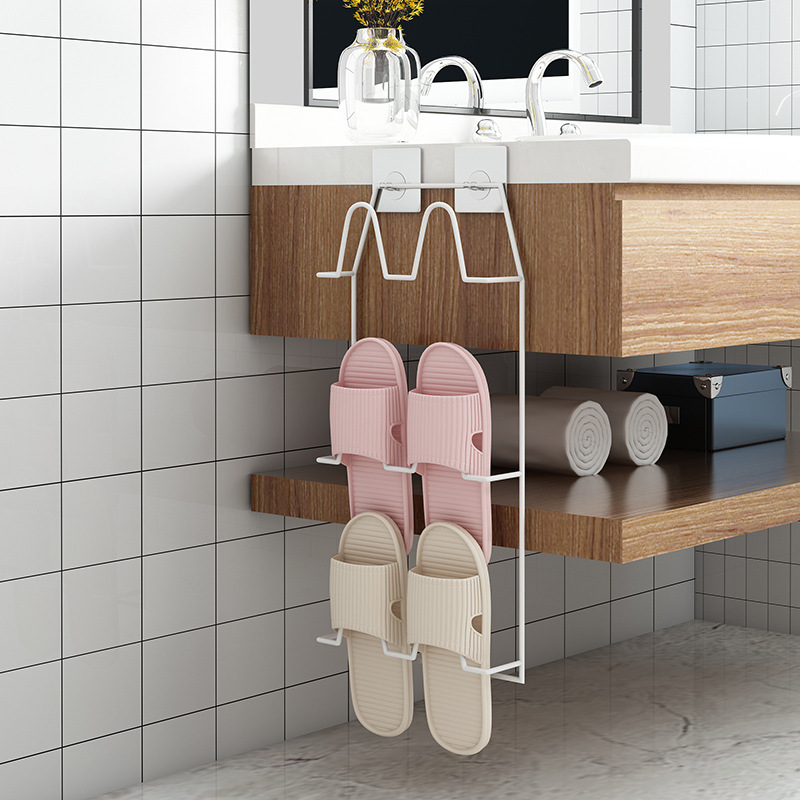 Bathroom non-perforated shoe rack and storage rack pic 3